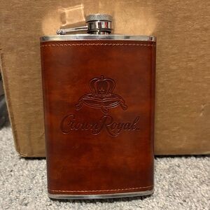 Crown Royal Brown Leather Flask
